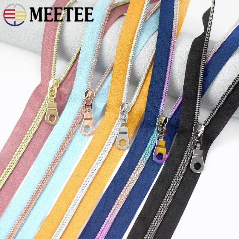 1-4Meters 5# Nylon Zippers Tape By The Meter Garment Bag Zipper Sliders Sewing Zips Closure Zip Repair Kits DIY Accessories