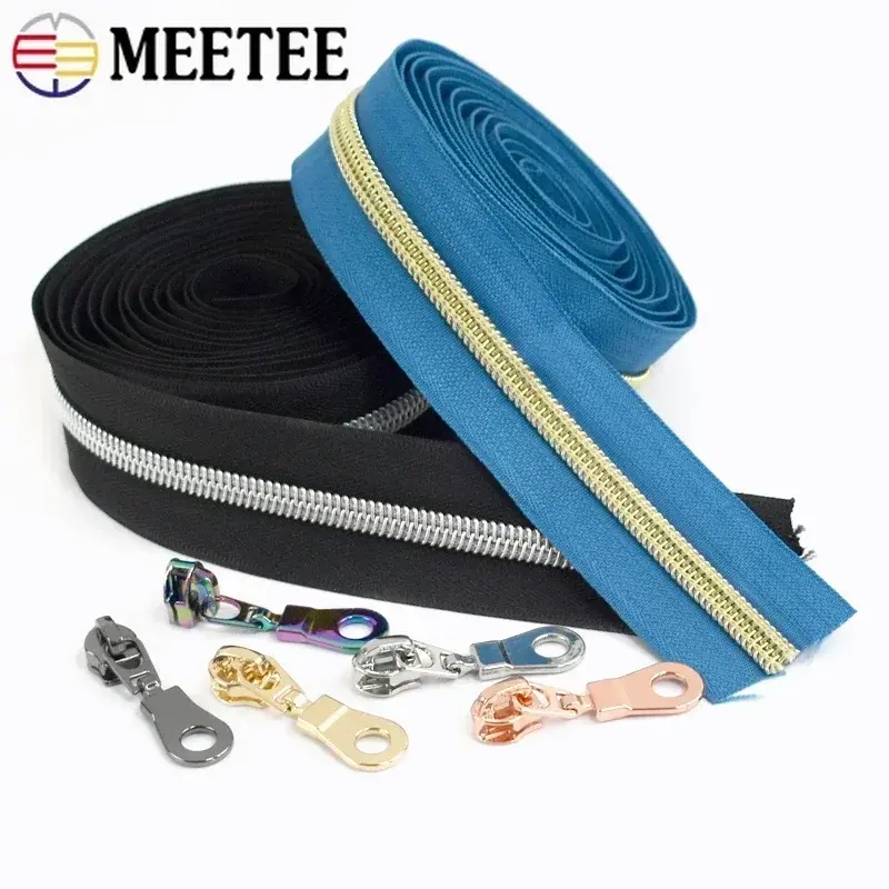 1-4Meters 5# Nylon Zippers Tape By The Meter Garment Bag Zipper Sliders Sewing Zips Closure Zip Repair Kits DIY Accessories