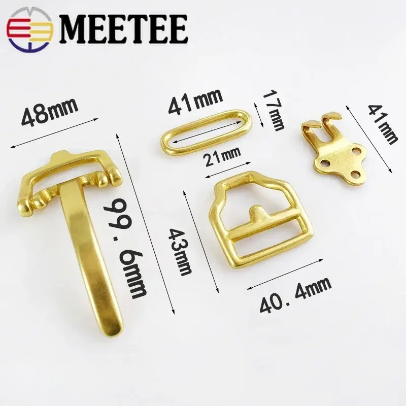 1Set Solid Brass Decorative Belts Buckle for Men Carved Waistband Hook Clasp Leather Craft Buckles Head Screws DIY Accessories