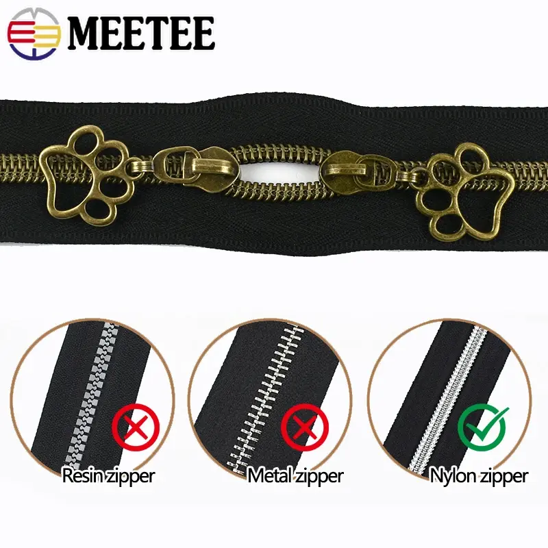 5-30Pcs Zipper Puller 5# Zippers Sliders for Nylon Zips Tape Bag Jacket Decorative Zip Puller Head Repair Kit Sewing Accessories