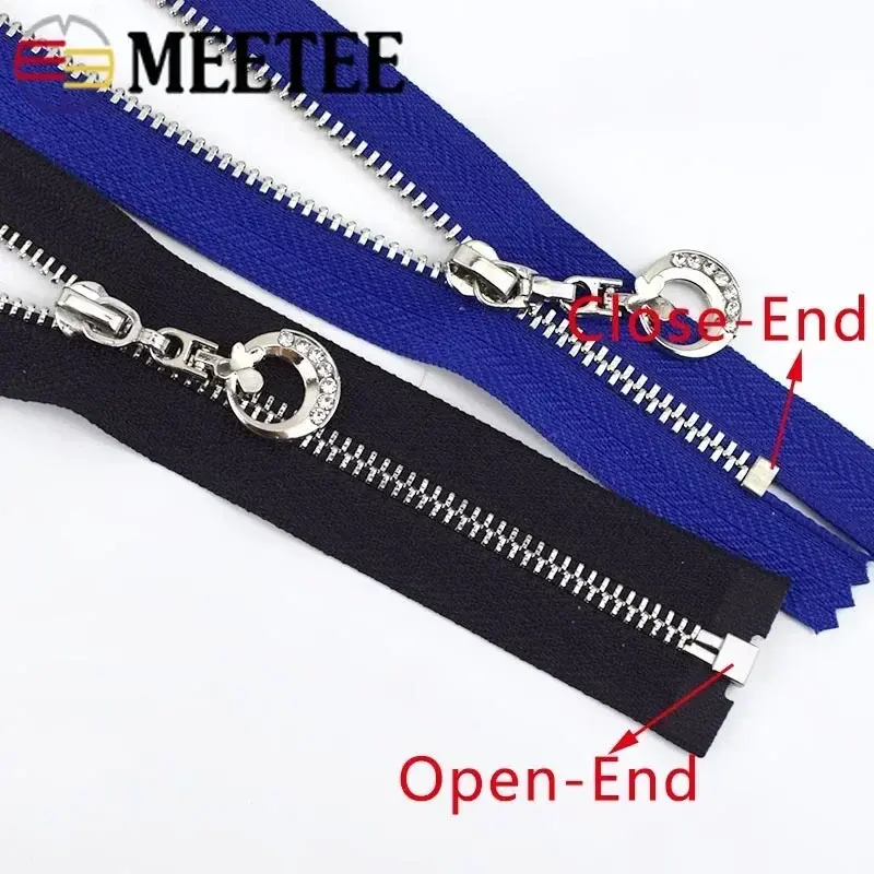 3# 2Pcs Decorative Metal Zipper Zip Closure for Bags Purse Wallet Zip Jacket Skirt Zipper Repair Kit DIY Replacement Accessories