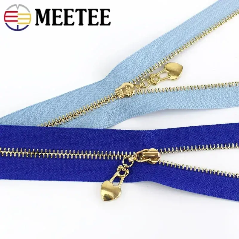 3# 2Pcs Decorative Metal Zipper Zip Closure for Bags Purse Wallet Zip Jacket Skirt Zipper Repair Kit DIY Replacement Accessories