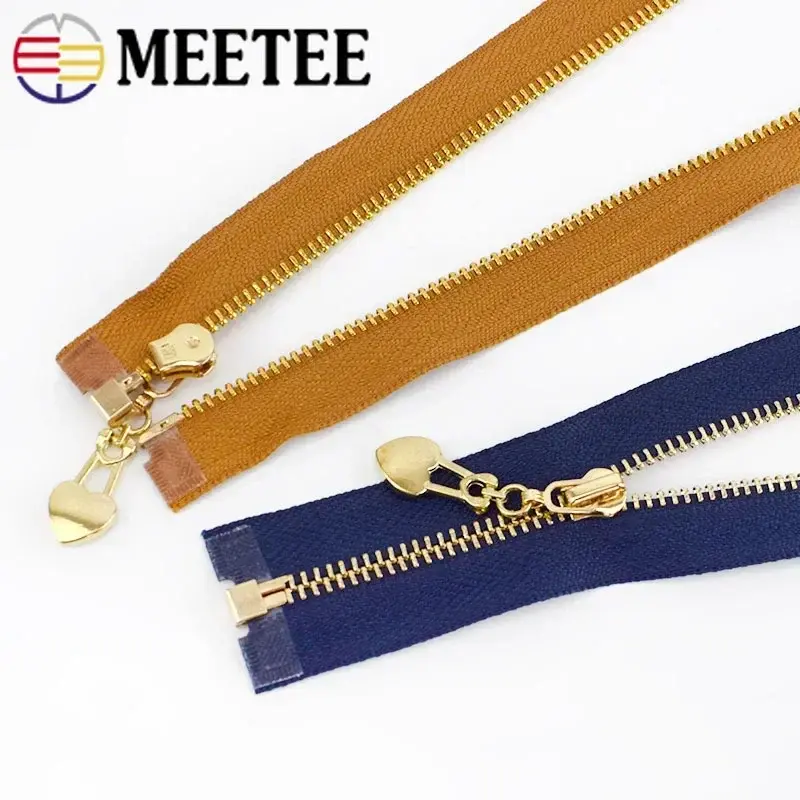 3# 2Pcs Decorative Metal Zipper Zip Closure for Bags Purse Wallet Zip Jacket Skirt Zipper Repair Kit DIY Replacement Accessories