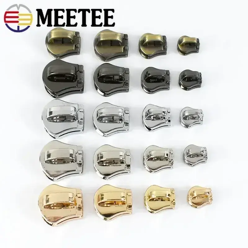 10-30Pcs 3-10# Zipper Sliders For Metal Zippers Tape Bag Pocket Zip Head Wallet Zips Pull Repair Kit DIY Sewing Accessories