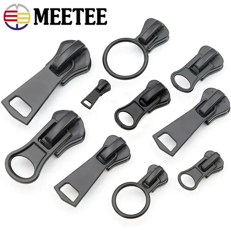 5Pcs 3# 5# 8# 10# 15# Zipper Sliders for Resin Zippers Tape Bag Zips Heads Pulls Clothes Repair Kit DIY Sewing Accessories