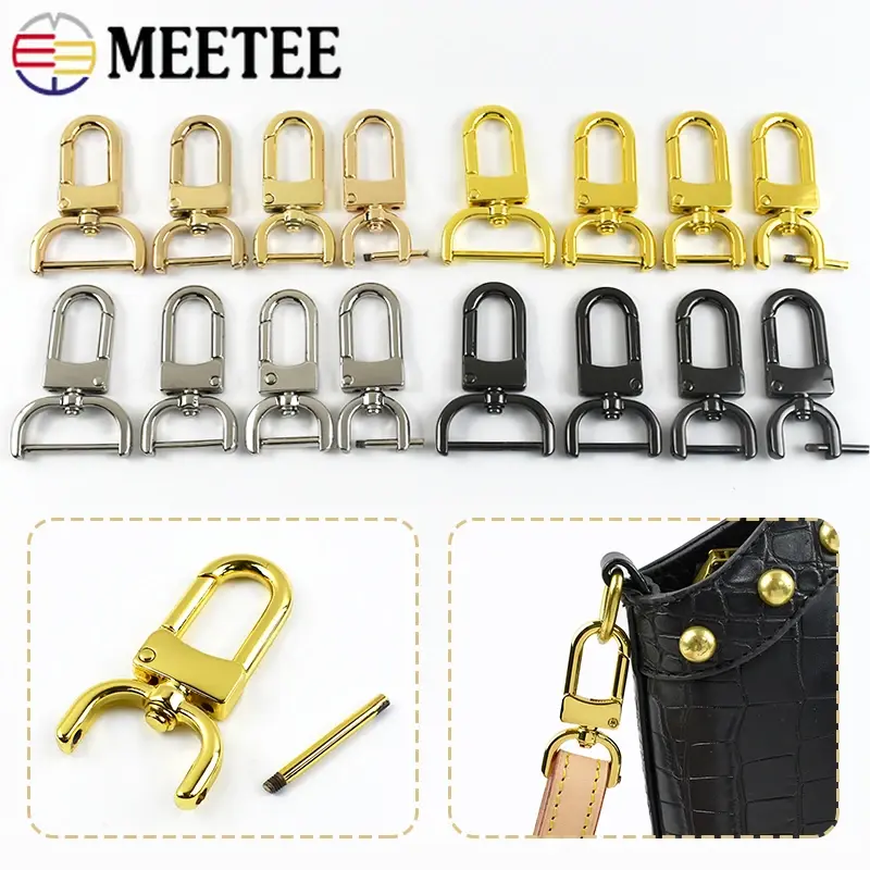 2/5Pcs Meetee 13-26mm Metal Buckle for Bag Strap Removable Screw Clasp Swivel Lobster Buckles Replacement Snap Hooks Accessories