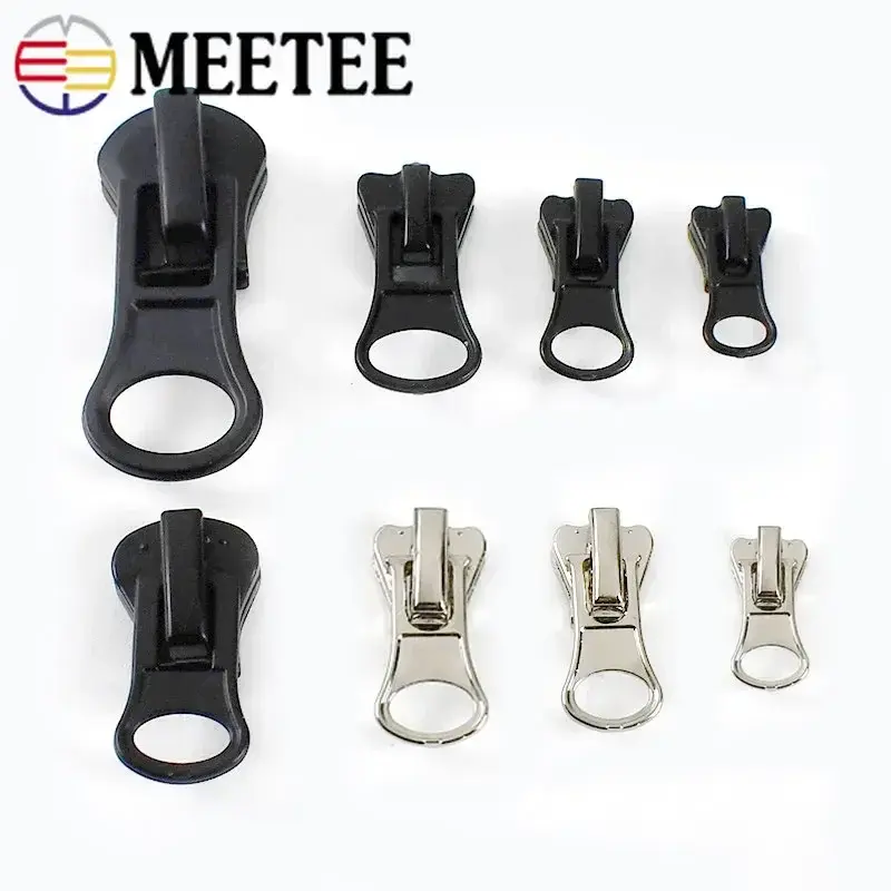 5Pcs 3# 5# 8# 10# 15# Zipper Sliders for Resin Zippers Tape Bag Zips Heads Pulls Clothes Repair Kit DIY Sewing Accessories