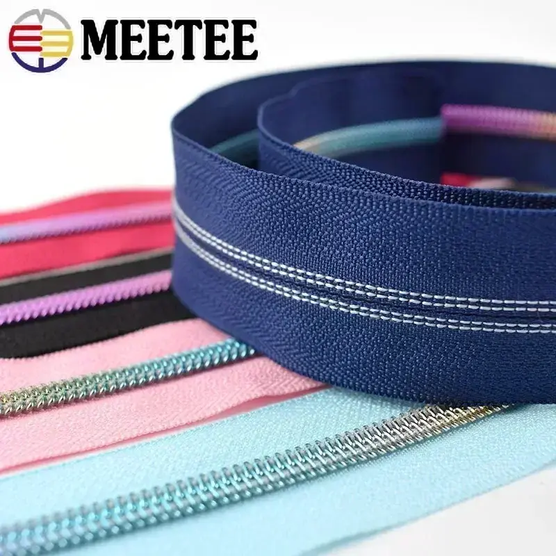 3Meters 5# Nylon Zipper By The Meter Purse Pockets Plastic Sewing Zippers Tape DIY Clothes Zips Repair Kit Garment Accessories
