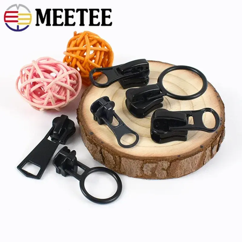 5Pcs 3# 5# 8# 10# 15# Zipper Sliders for Resin Zippers Tape Bag Zips Heads Pulls Clothes Repair Kit DIY Sewing Accessories