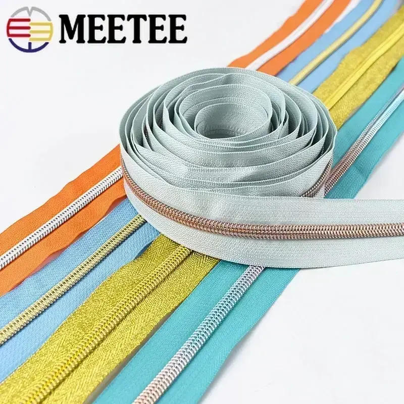 3Meters 5# Nylon Zipper By The Meter Purse Pockets Plastic Sewing Zippers Tape DIY Clothes Zips Repair Kit Garment Accessories