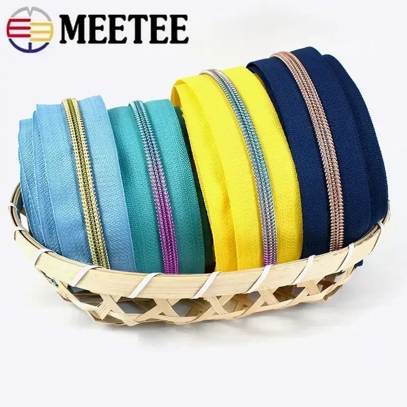 3Meters 5# Nylon Zipper By The Meter Purse Pockets Plastic Sewing Zippers Tape DIY Clothes Zips Repair Kit Garment Accessories