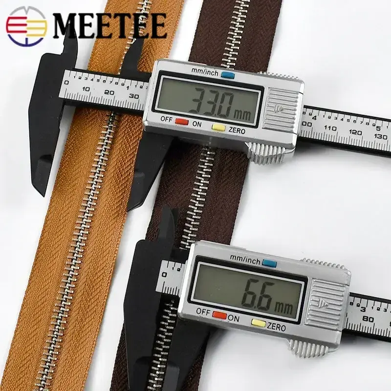 1/2/3/5Yards 5# Metal Zipper for Sewing Bag Garment Decorative Zips By The Yard Clothes Coat Repair Kit DIY Accessories