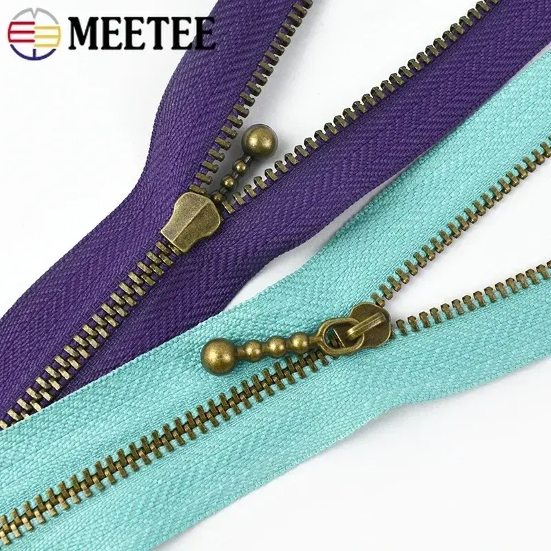 5-20Pcs 15/20/25/30/40cm Close-end Zipper 3# Metal Zippers Bag Clothes Closure for Sewing Bronze Teeth Zip Repair Kit Accessory