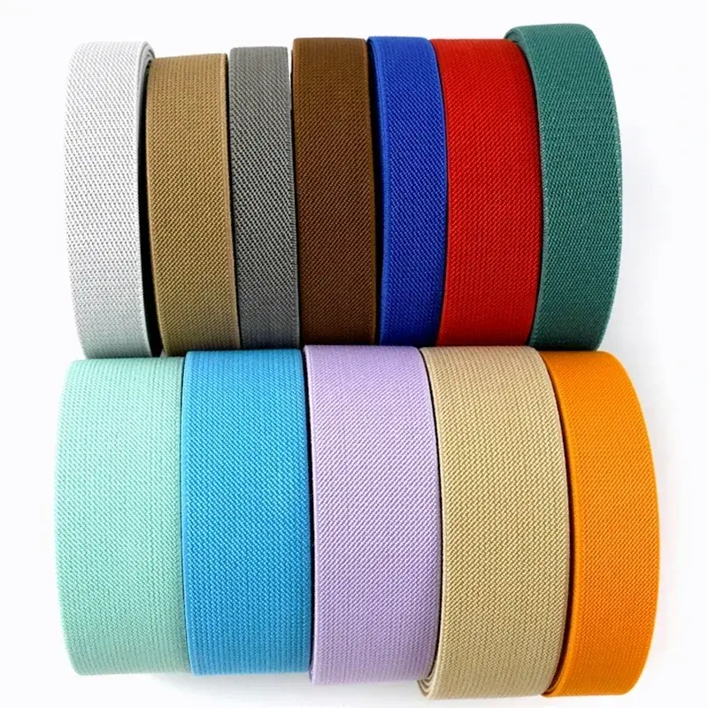 Meetee 3/5M 20-50mm Elastic Bands for Trouser Waist Rubber Band Stretch Webbing Tape Belt DIY Underwear Clothes Sewing Accessory