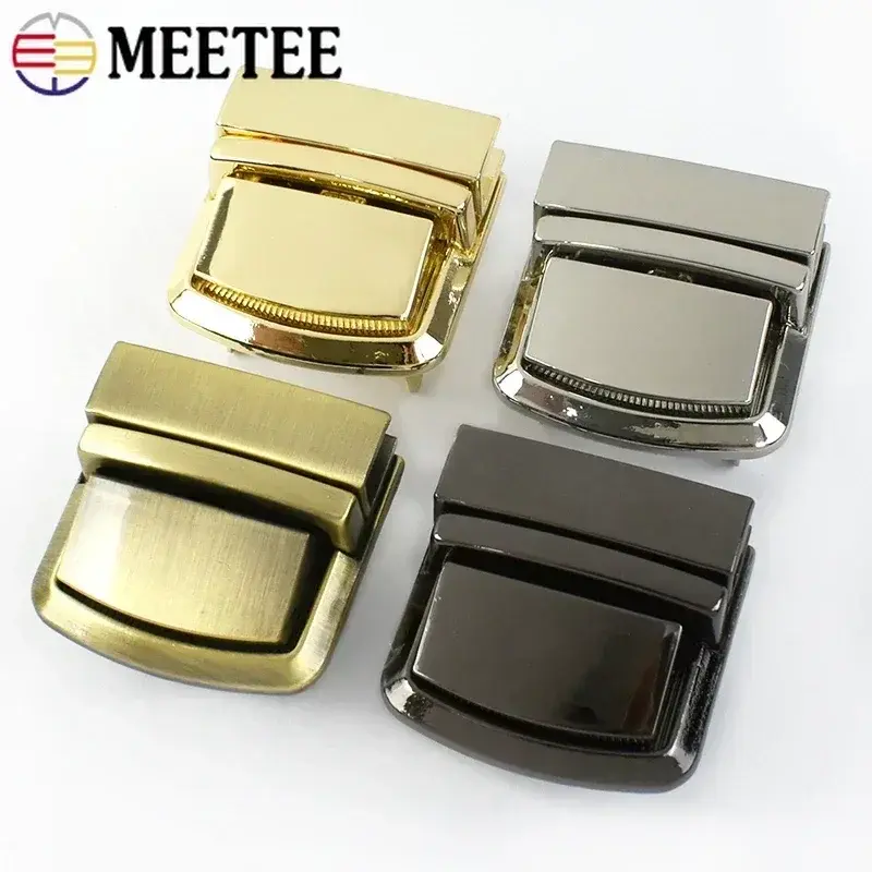Meetee 1-10Pcs Metal Bag Lock Buckle For Women Handbag Closure Clasps Purse Snap Locks Buckles Repair Kit DIY Sewing Accessories