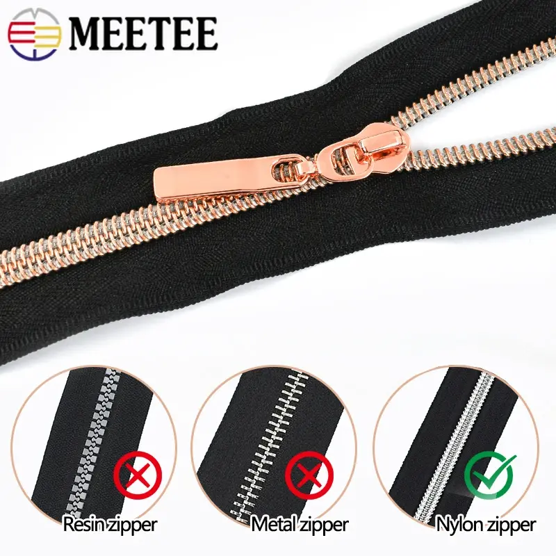 5-30Pcs 5# Zipper Slider for Nylon Zippers Tape Bags Jacket Zips Puller Closures Zip Head Lock Repair Kit DIY Sewing Accessories
