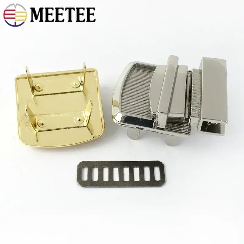 Meetee 1-10Pcs Metal Bag Lock Buckle For Women Handbag Closure Clasps Purse Snap Locks Buckles Repair Kit DIY Sewing Accessories