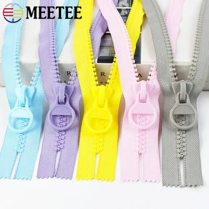 1-5Pcs 20/25/30cm 10# Color Large Resin Zippers Pencil Case No Endless Zipper Closure Decorative Zips Sewing Repair Accessories