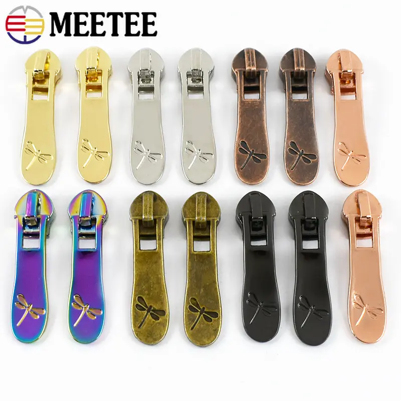 5# Metal Zipper Sliders For Nylon Zippers Tape Bag Clothes Zips Pulls Closure Pocket Zip Head Repair Kit DIY Sewing Accessories