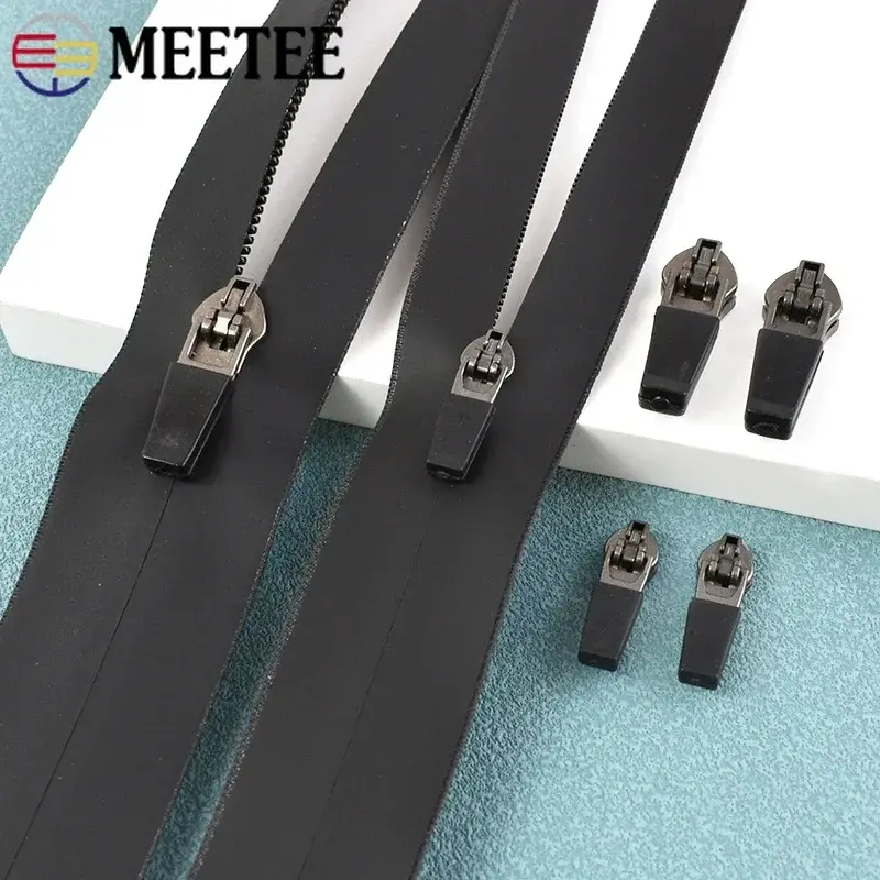 10-100Pcs Meetee 3# 5# Waterproof Zippers Slider Puller for Nylon Zipper Reverse Invisible Zip Repair Kit DIY Sewing Accessories