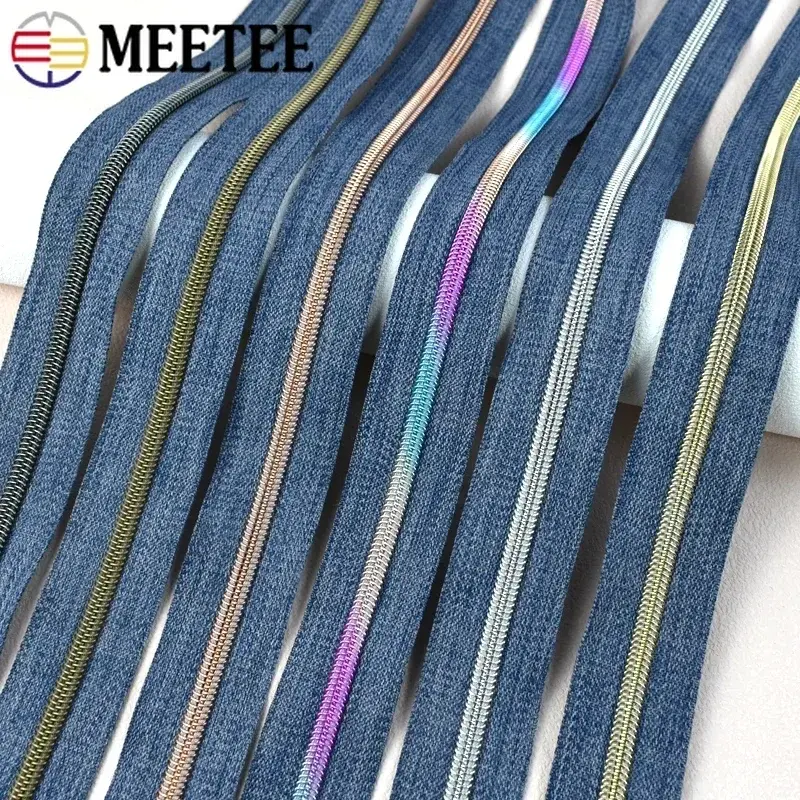 1-10M 5# Nylon Zippers Tape By The Meter For Sewing Bags Zipper Clothes Luggage Coil Zips Jacket Shoes Zip Repair Kit Accessory