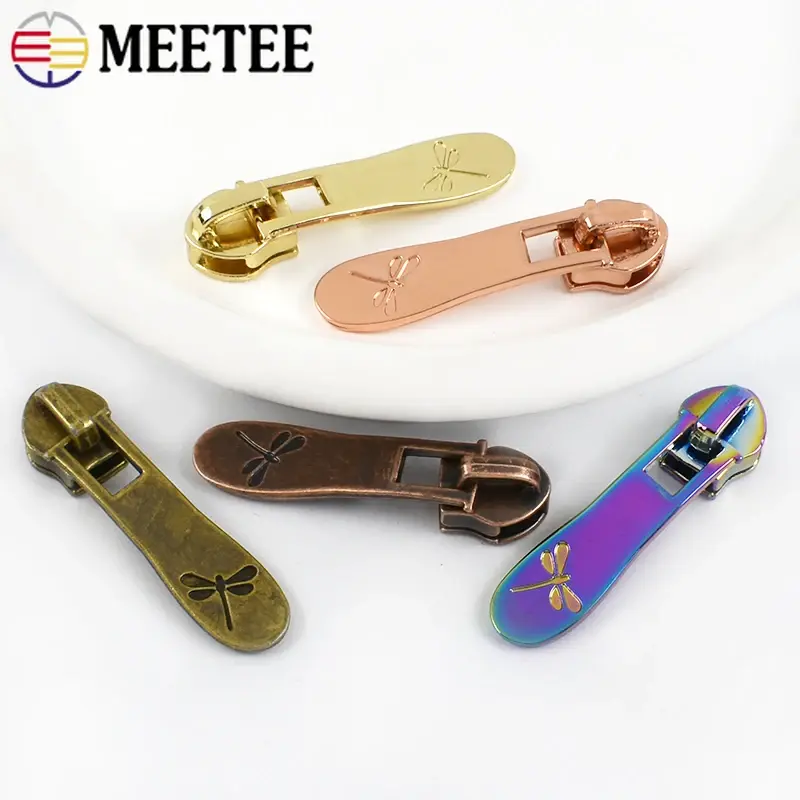 5# Metal Zipper Sliders For Nylon Zippers Tape Bag Clothes Zips Pulls Closure Pocket Zip Head Repair Kit DIY Sewing Accessories