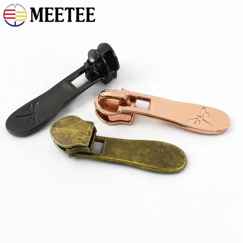 5# Metal Zipper Sliders For Nylon Zippers Tape Bag Clothes Zips Pulls Closure Pocket Zip Head Repair Kit DIY Sewing Accessories