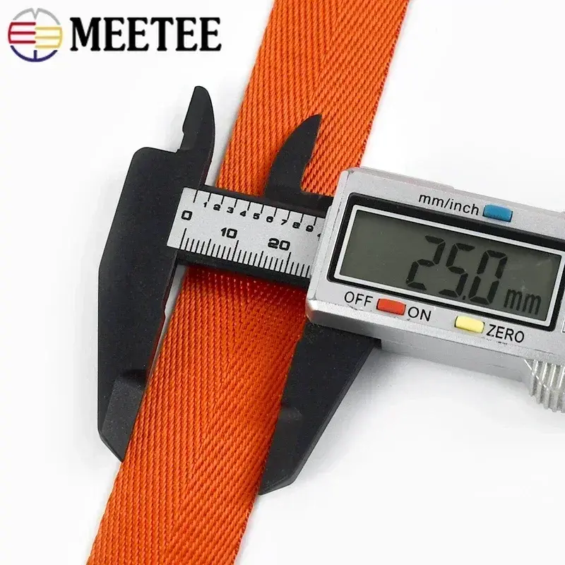 Meetee 10Meters 25mm 1mm Thick Nylon Webbing Tape Backpack Strap Band Ribbon Seat Belt DIY Bag Binding Fabric Sewing Accessories