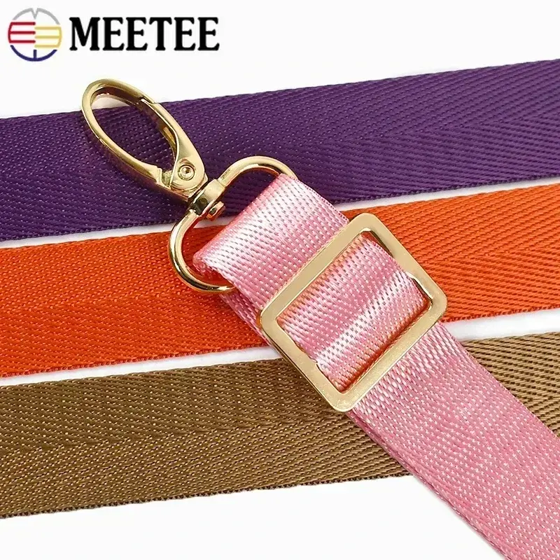 Meetee 10Meters 25mm 1mm Thick Nylon Webbing Tape Backpack Strap Band Ribbon Seat Belt DIY Bag Binding Fabric Sewing Accessories