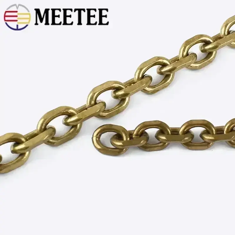 50/100cm Metal Bag Chains Fashion Solid Brass Wallet Chain Men Belt Pants Keychain Trousers Jeans DIY Leather Crafts Accessories