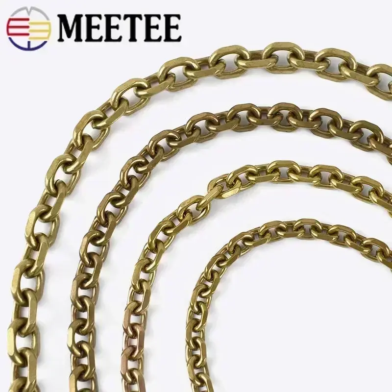 50/100cm Metal Bag Chains Fashion Solid Brass Wallet Chain Men Belt Pants Keychain Trousers Jeans DIY Leather Crafts Accessories