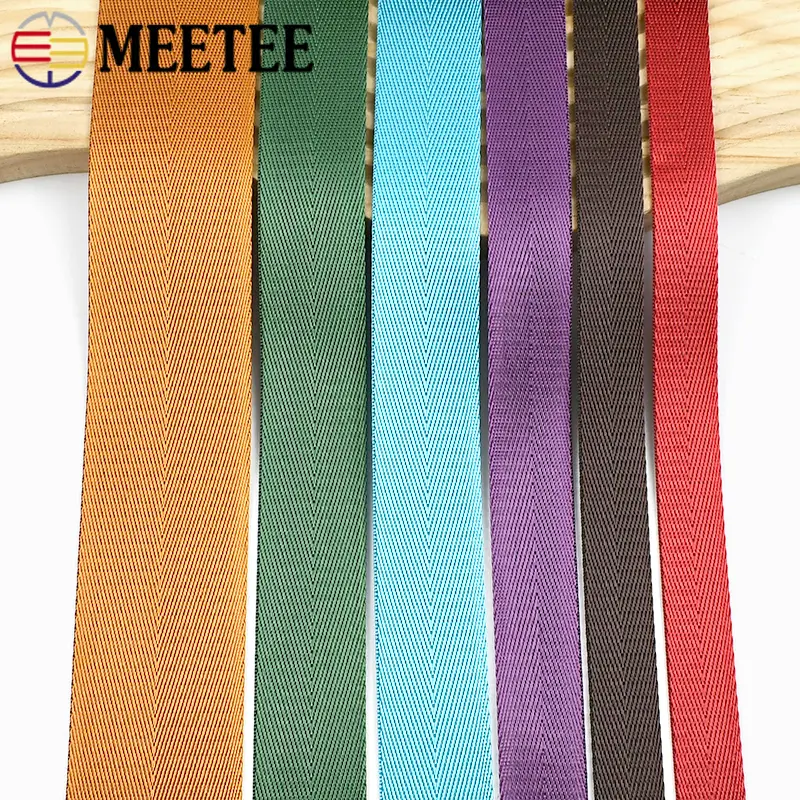 10Meter 20-50mm Nylon Ribbon Band Herringbone Pattern Webbing Tape Belt Backpack Strap DIY Bag Binding Fabric Sewing Accessories