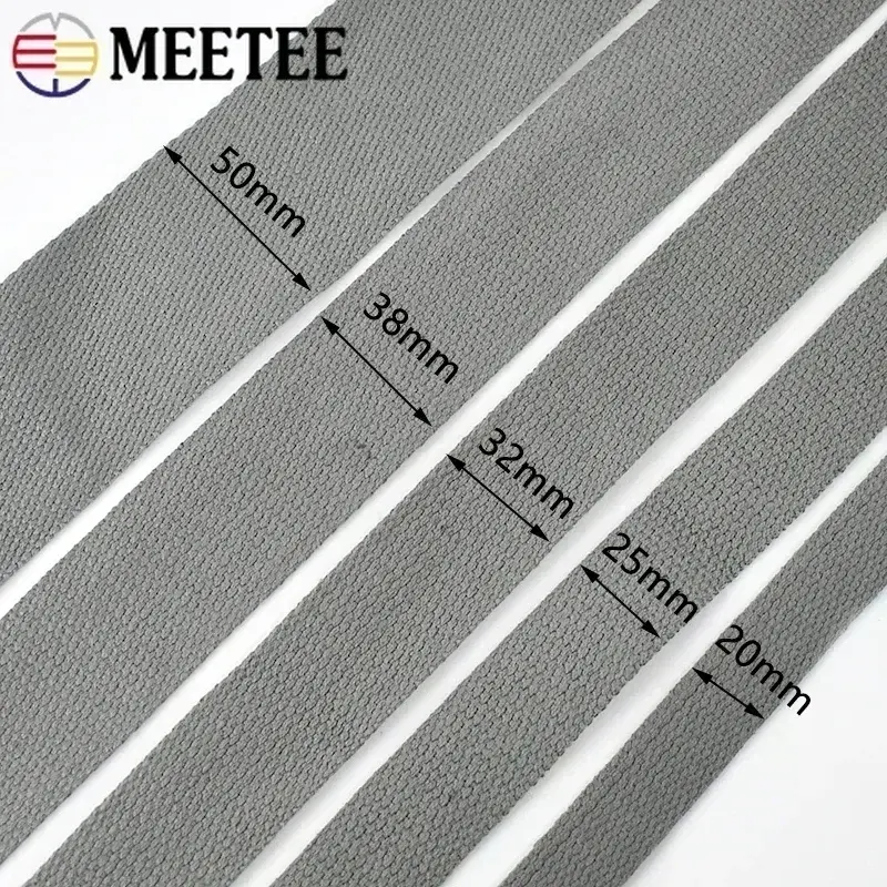 20-50mm 10M Cotton Webbing Tape for Bag Strap 1.3mm Thick Backpack Label Ribbon Band Clothes Bias Binding DIY Sewing Accessories