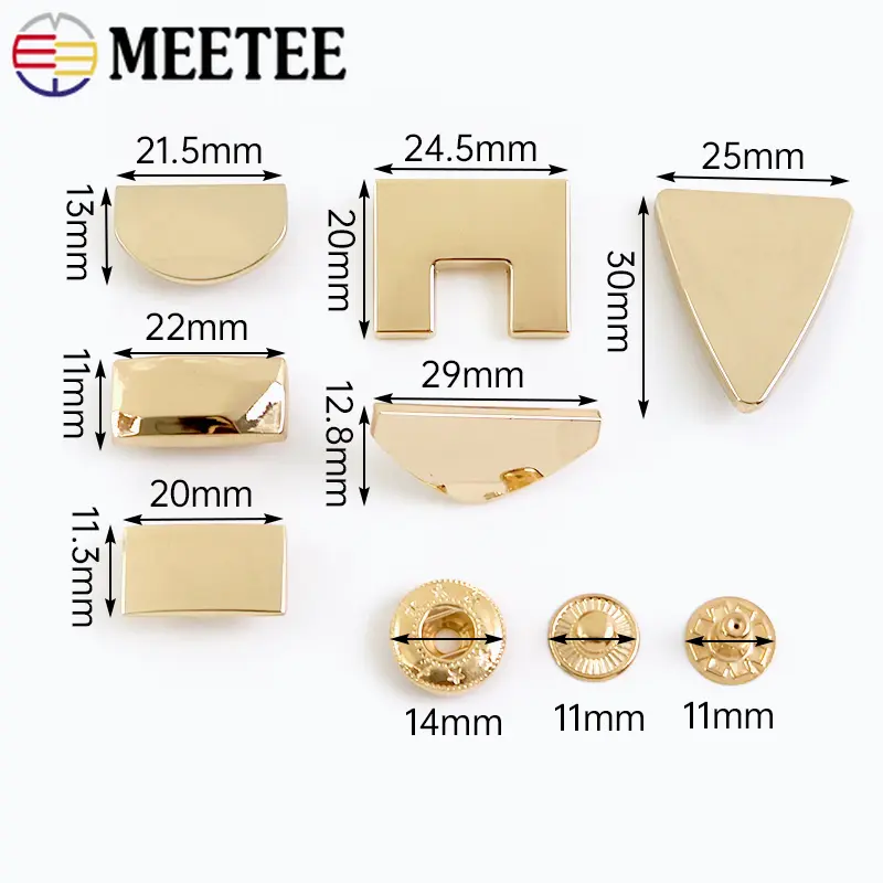 10-30Sets Meetee Metal Snap Buttons for Bag Coat Down Jacket Fastener Press Buckle Leather Craft DIY Sewing Supplies Accessories