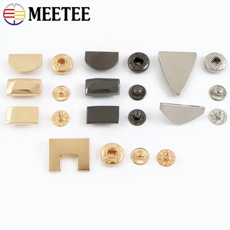 10-30Sets Meetee Metal Snap Buttons for Bag Coat Down Jacket Fastener Press Buckle Leather Craft DIY Sewing Supplies Accessories