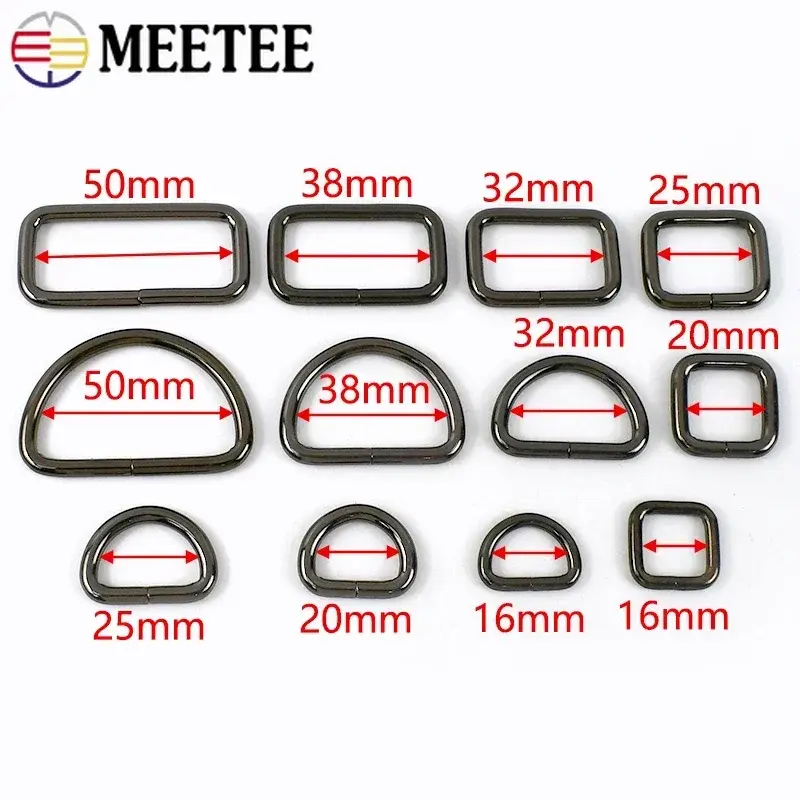 10/20Pcs 16-50mm Metal Buckle for Bags Strap Webbing Adjuster Clasp O D Ring Dog Collar Connector Hooks DIY Hardware Accessories