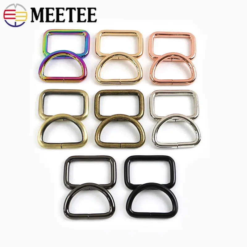 10/20Pcs 16-50mm Metal Buckle for Bags Strap Webbing Adjuster Clasp O D Ring Dog Collar Connector Hooks DIY Hardware Accessories
