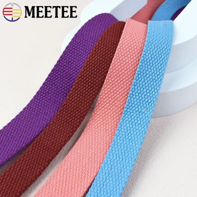 20-38mm 8Meters 2mm Thick Polyester Cotton Webbing Tapes Ribbon Belt for Canvas Bags Backpack Strap Bands Garment Sewing Crafts