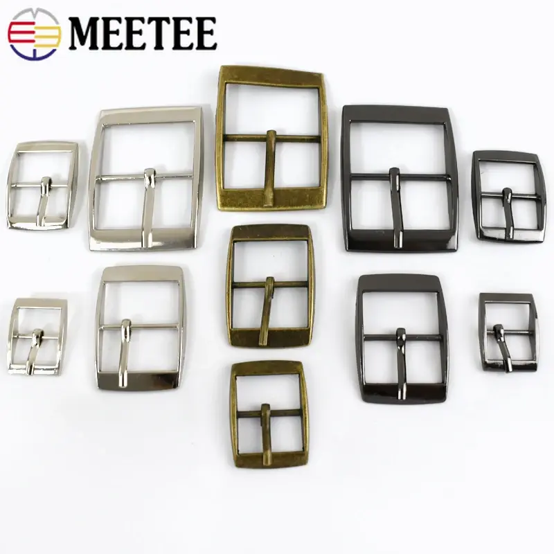 5/10Pcs 15/20/25/30mm Metal Pin Buckles For Shoes Belt Bag Strap Buckle Clasps Webbing Adjuster Hook DIY Sewing Accessories