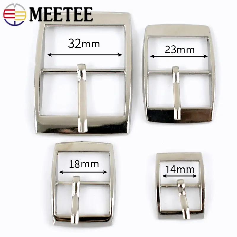5/10Pcs 15/20/25/30mm Metal Pin Buckles For Shoes Belt Bag Strap Buckle Clasps Webbing Adjuster Hook DIY Sewing Accessories