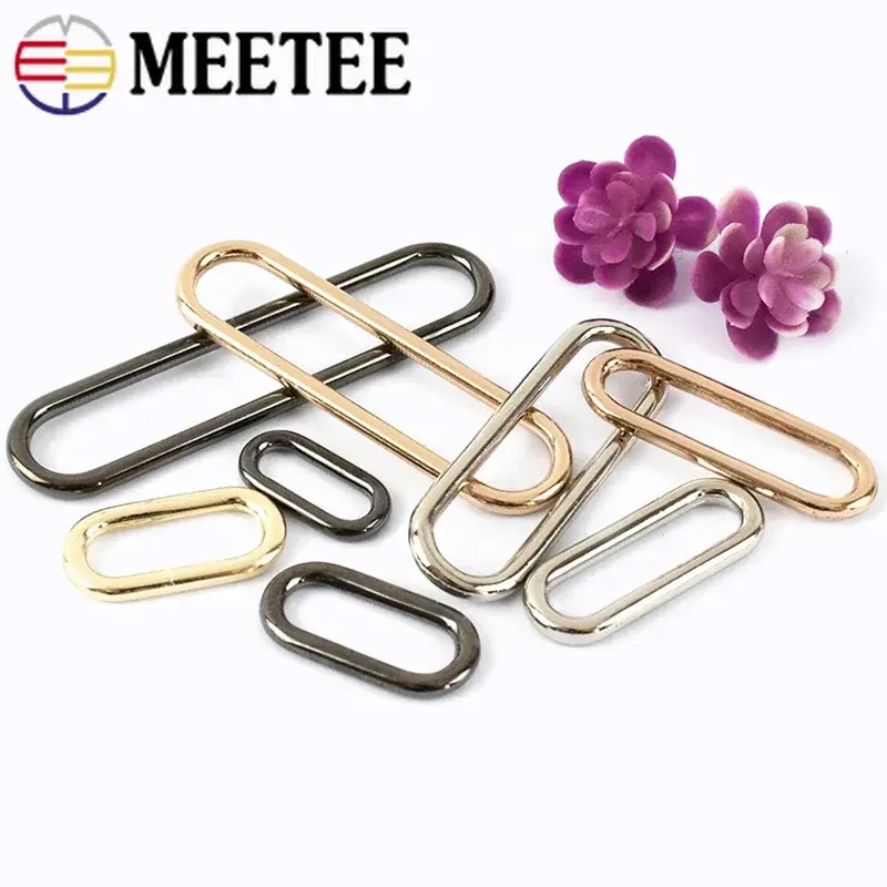10Pcs 15mm-60mm Metal Ring Buckels Bag Strap Chain O Rings Clasp Shoes Webbing Belt Hook Adjuster DIY Accessories for Handbags