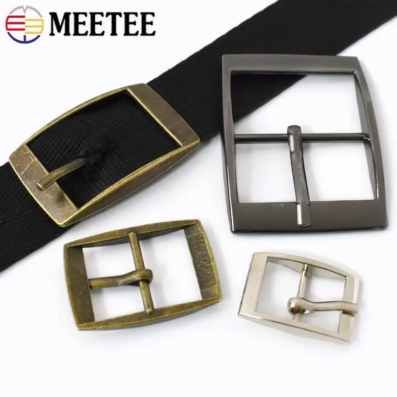 5/10Pcs 15/20/25/30mm Metal Pin Buckles For Shoes Belt Bag Strap Buckle Clasps Webbing Adjuster Hook DIY Sewing Accessories