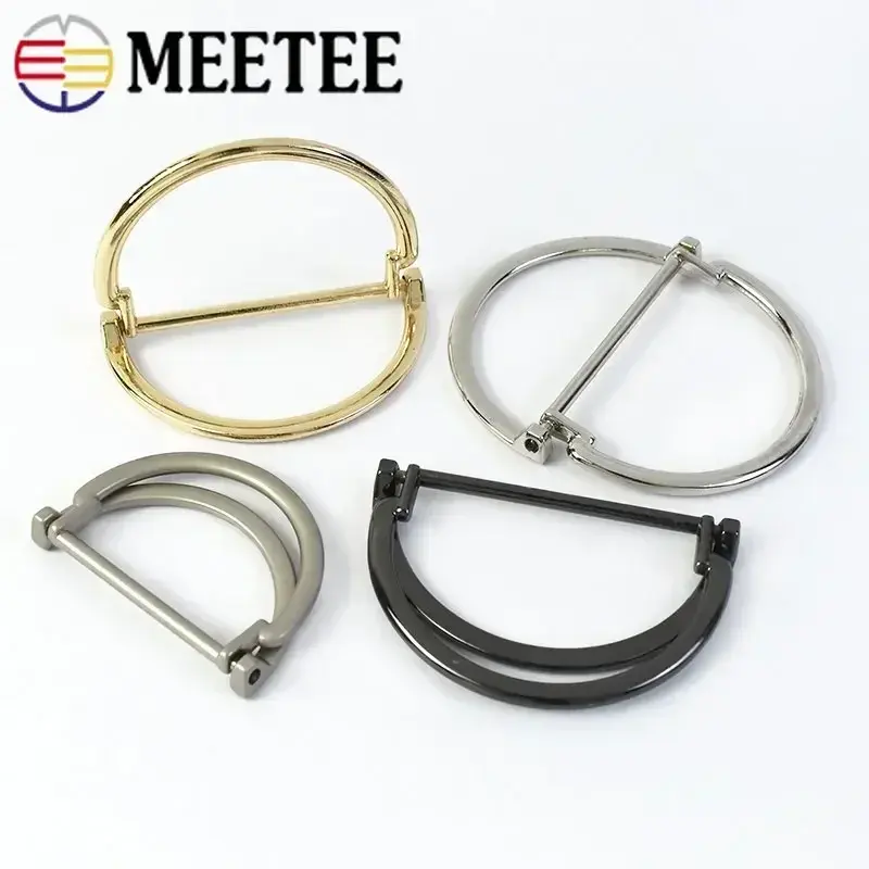 5/10Pcs 25/30/40mm Double D Ring Metal Buckles Coat Belt Buckle Decorative Button Webbing Adjuster Hook Clasp DIY Accessories