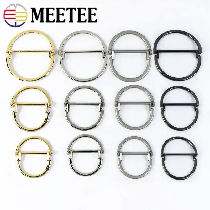 5/10Pcs 25/30/40mm Double D Ring Metal Buckles Coat Belt Buckle Decorative Button Webbing Adjuster Hook Clasp DIY Accessories