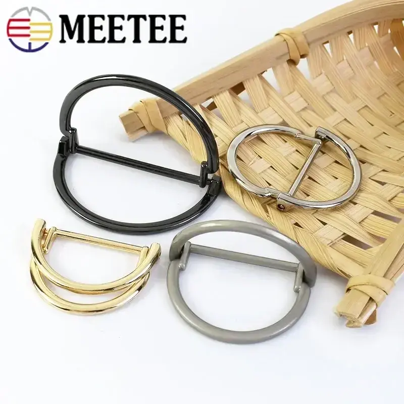 5/10Pcs 25/30/40mm Double D Ring Metal Buckles Coat Belt Buckle Decorative Button Webbing Adjuster Hook Clasp DIY Accessories