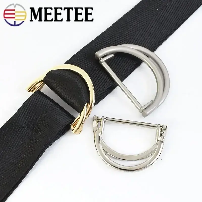 5/10Pcs 25/30/40mm Double D Ring Metal Buckles Coat Belt Buckle Decorative Button Webbing Adjuster Hook Clasp DIY Accessories