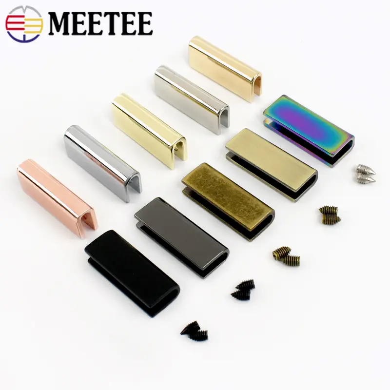 5-30Pcs 25mm Bag Corner Metal Buckles Screws Clip Clasp Edges Protector Strap Belt Tail Clips Stopper Button DIY Accessories