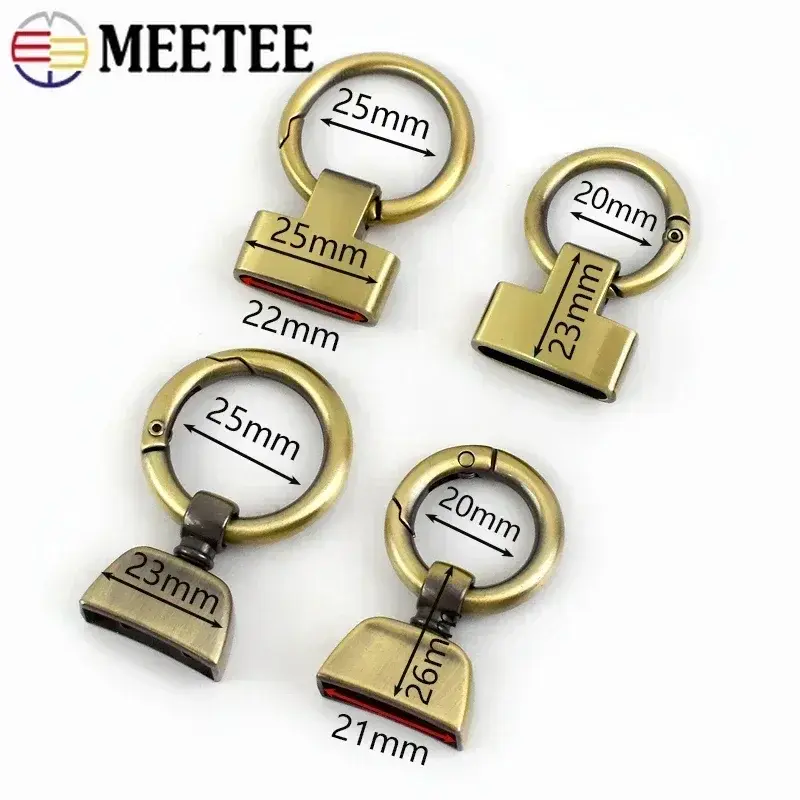 20/25mm 5/10Pcs Metal Ring Buckle Bags Spring Clip Clasp Strap Stopper Keychain Decorative Connect Hook Buckles Sewing Accessory