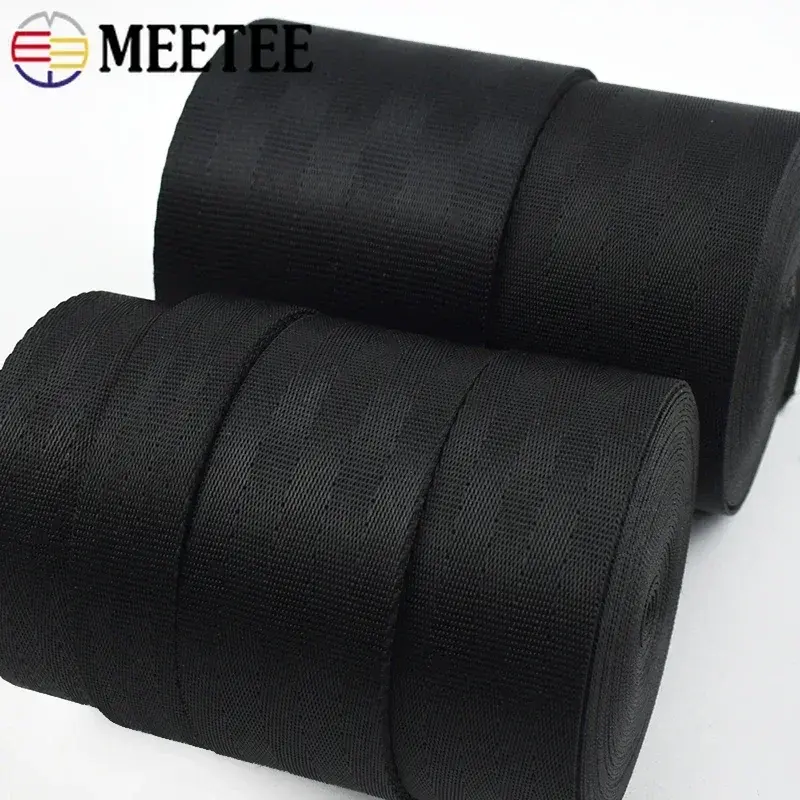 20-70mm 1-5M Black Nylon Webbing Tape for Car Seat Belt Backpack Ribbon Strap Pet Collar Band Bia Binding DIY Sewing Accessories