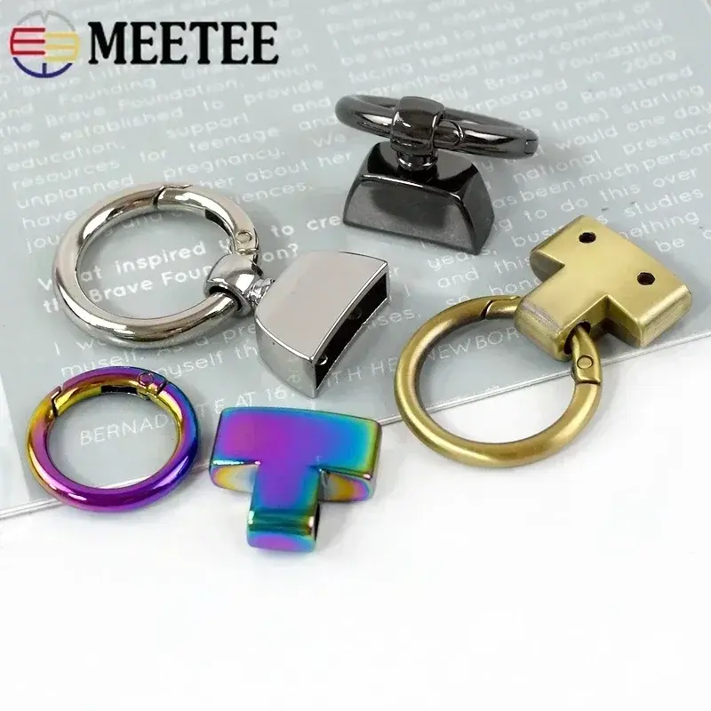 20/25mm 5/10Pcs Metal Ring Buckle Bags Spring Clip Clasp Strap Stopper Keychain Decorative Connect Hook Buckles Sewing Accessory
